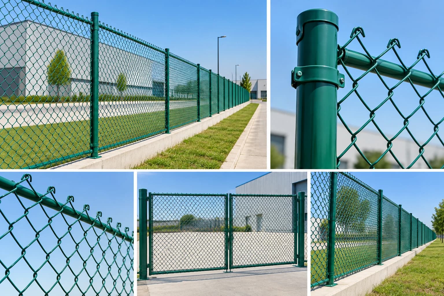 PVC coated chain link fence gate and post details